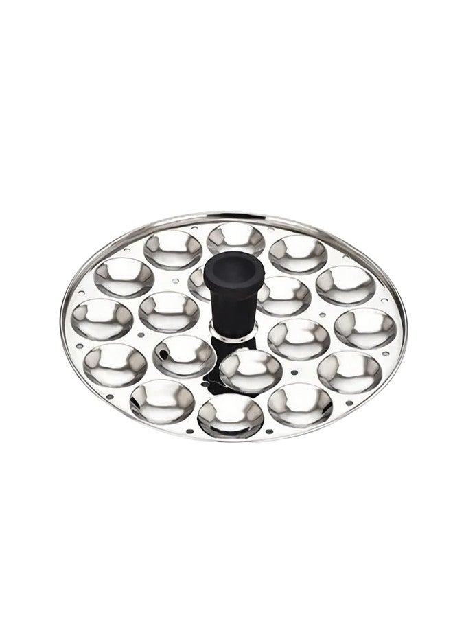 AadiVeer Stainless Steel Mini Idli Plate | 18 Cavity Plate | 19 cm Round Plate | Heavy Gauge Stainless Steel | Compatible with Idli Cooker & Stand (1 Piece) - Image 1